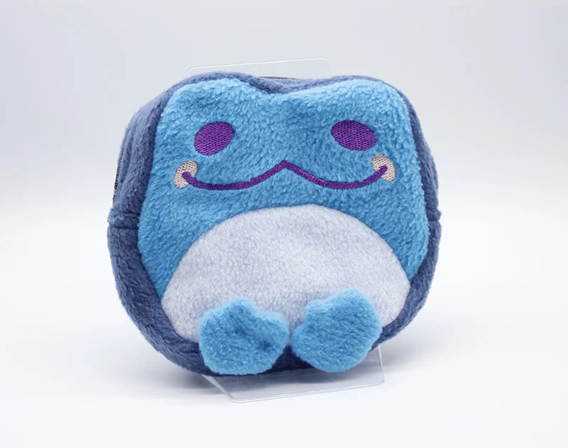 Blue frog purse front view