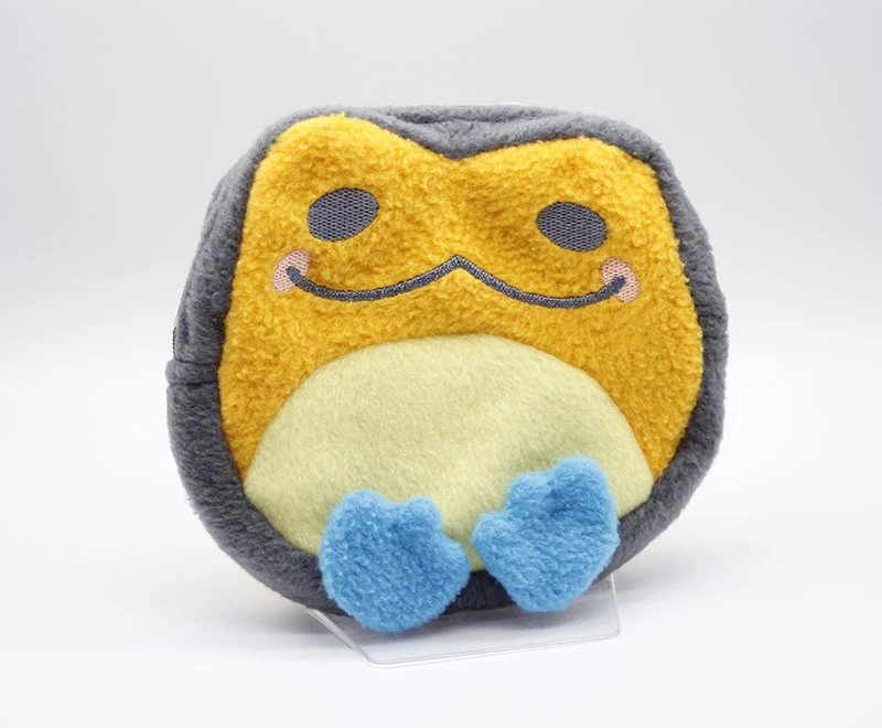 Yellow frog purse front view